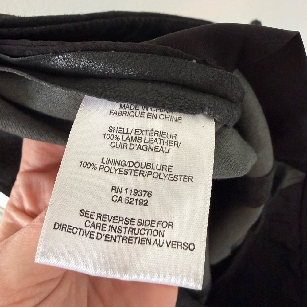 HELMUT LANG 100% Lamb Leather Patina Stretch Pants Black Size 4 - Picture 7 of 7